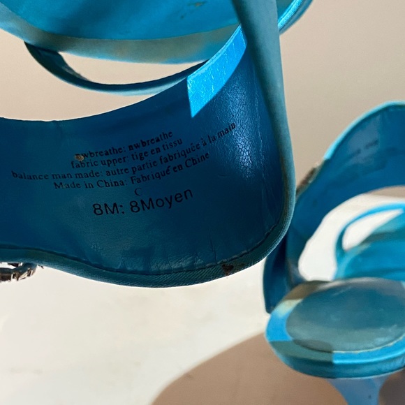 Nine West satin open toe sandal heels size 8 - Picture 6 of 11